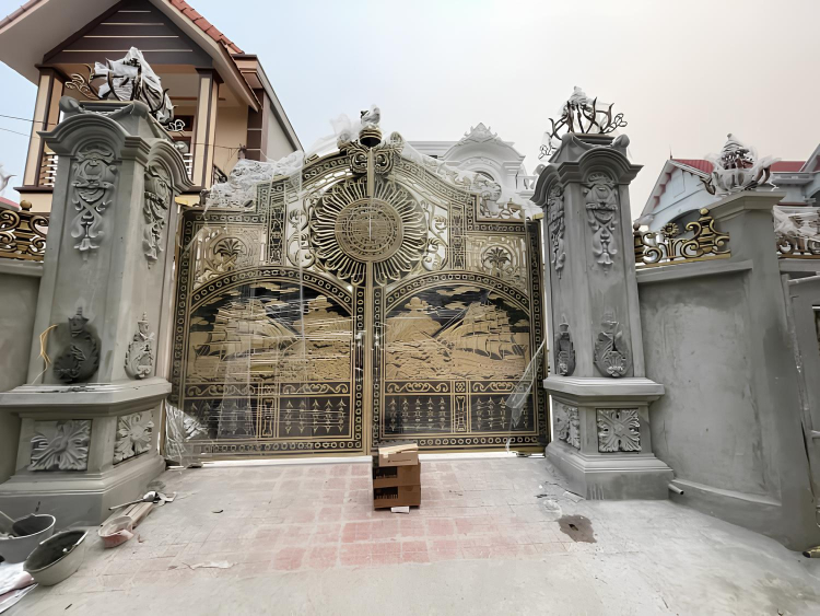 cổng nhôm đúc Motor Âm sàn Vulcan V2